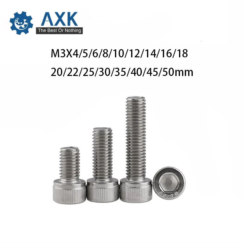 Screw Bolts Head Cap Hex Socket 304 Stainless Steel 100pcs Machine Din912 M3 Round Stainlness High Quality Service Metric | Обустройство