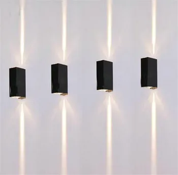 

YRANK 8W Outdoor Led Wall Lamps Square Waterproof sconce Up down lighting LED Wall Light AC90-260V 2pcs/lot Free Shipping