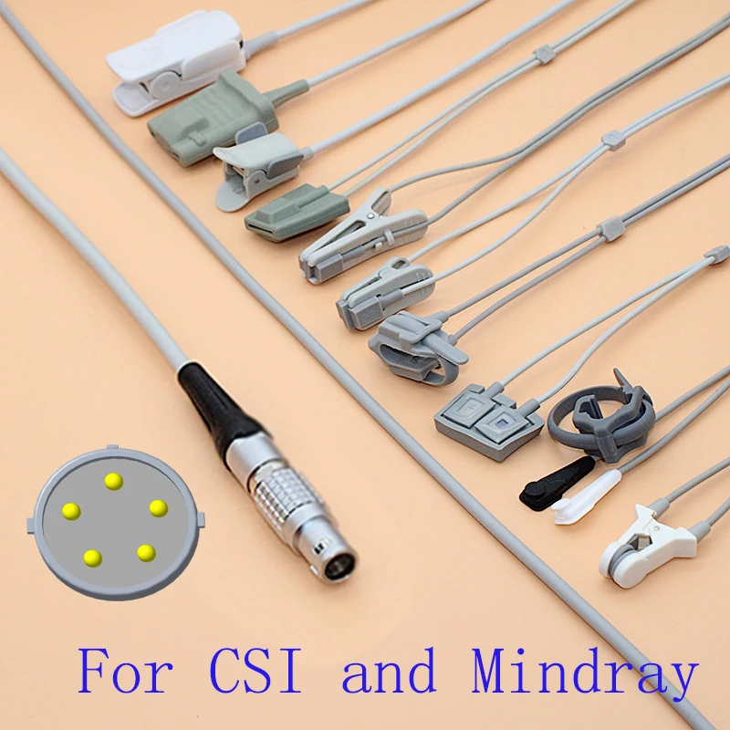 

Compatible Criticare CSI and Mindray Spo2 sensor cable for adult/pediatric/child/Neonate/veterinary,Lemo 5P FGG.1B to monitor.