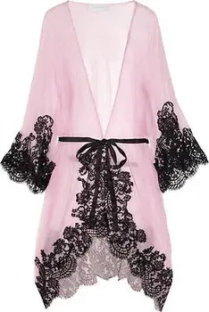 

Women Lace Kimono Gown Bath Robe Babydoll Sexy Lingerie + G-string See-throug