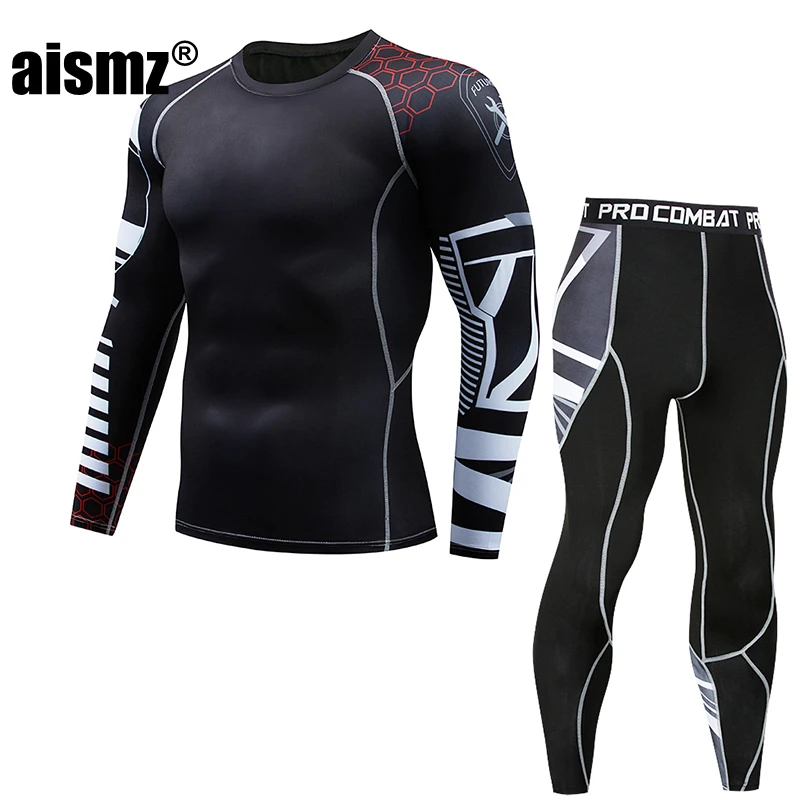 Aismz, мужское термобелье, набор, зима, теплый, быстро сохнет, технология, поверхность, эластичная сила, подштанники, костюм, компрессионная Пижама, Пижама - Цвет: AZ2003H