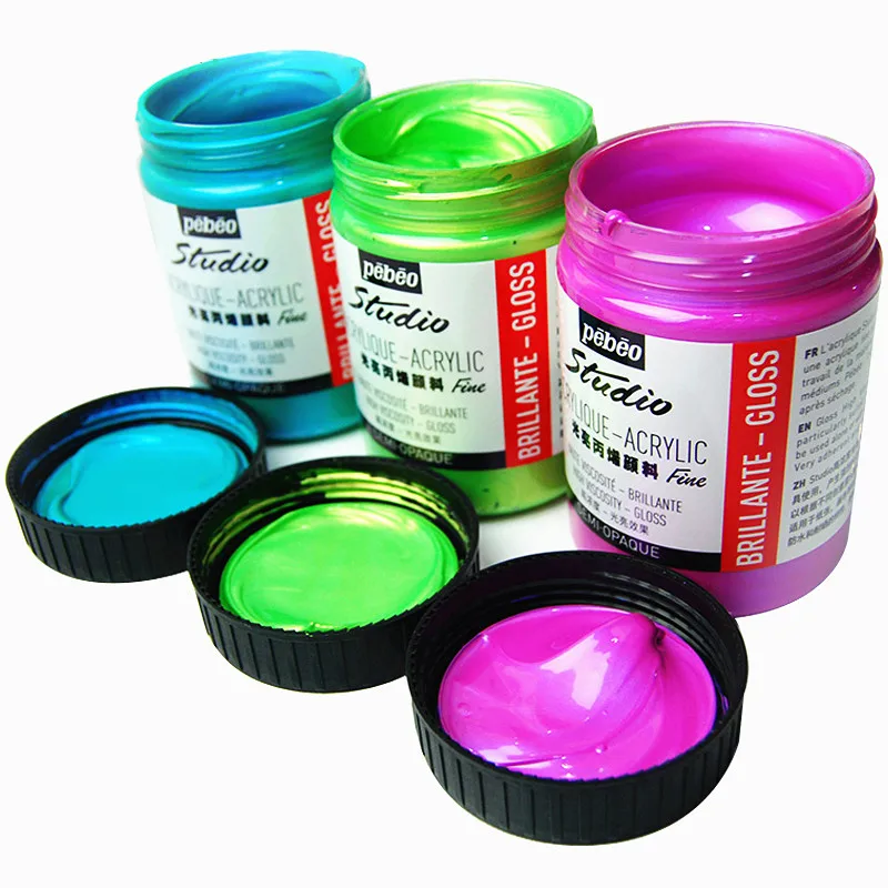 Ceny Pebeo farba akrylowa malowanie ścian ręcznie malowany rozcieńczony Pigment złoty srebrzysty 300ml szklana do samodzielnego wykonania Pigment propylenowy