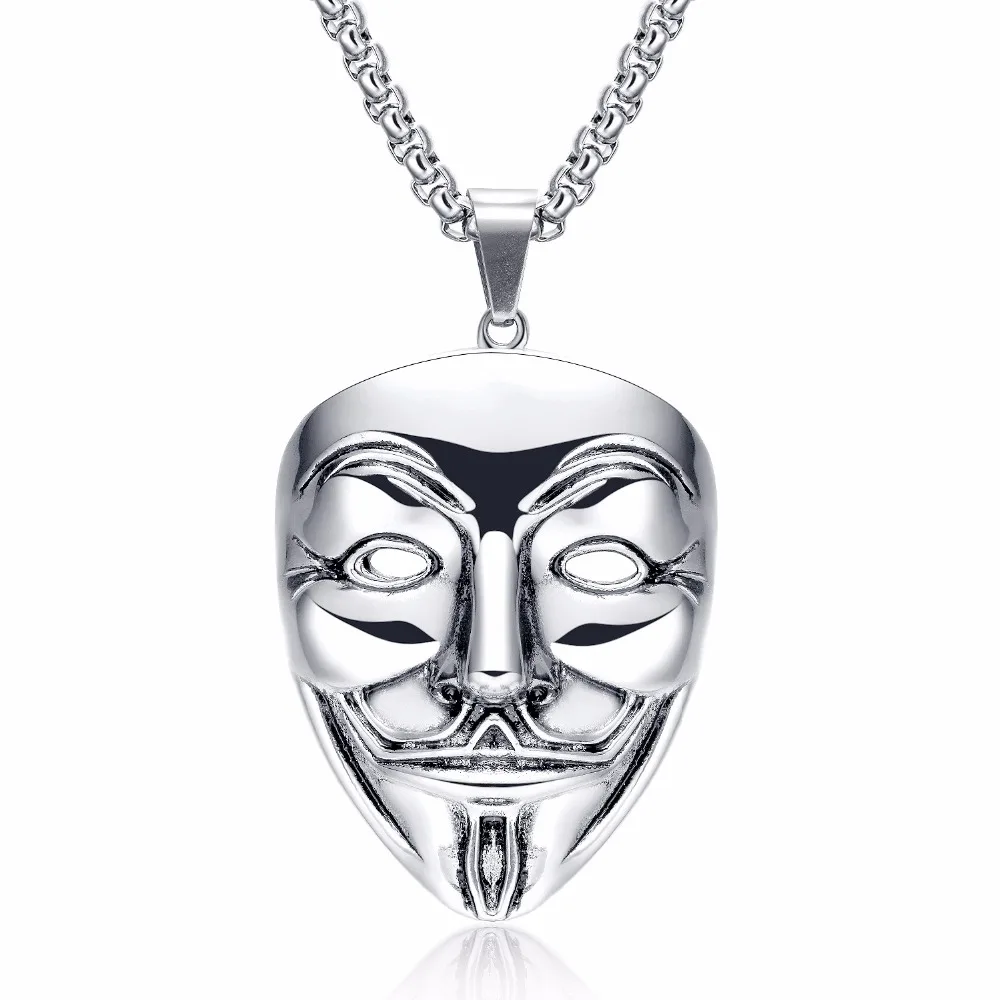 

Mask Pendant Stainless Steel Necklace Movie Periphery Male Jewelry Fashion Cloth Accessories VD002