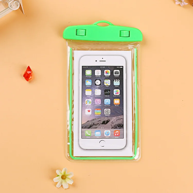 Универсальный чехол водонепроницаемый чехол для телефона для iPhone 7 6S Чехол Водонепроницаемый чехол для samsung Galaxy S8 плавание xiaomi huawei - Цвет: Green