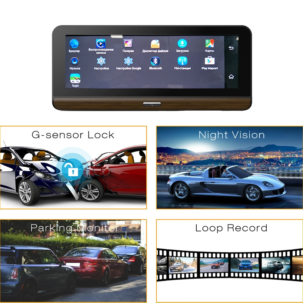 Podofo Автомобильный dvr камера Android gps навигации ADAS Wi Fi Bluetooth 7 84 &quotTouch FHD двойной