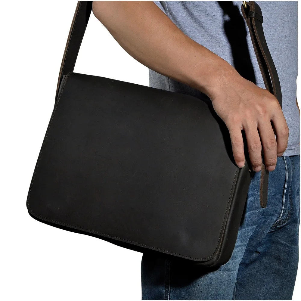 Натуральная кожа, Мужская Дизайнерская Повседневная сумка на одно плечо, сумка-мессенджер, модная сумка через плечо, 13 дюймов, сумка для ноутбука, Университетская сумка для книг, 3164