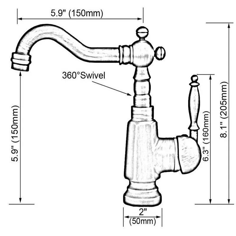 Antique Red Copper Single Hole Single Handle Swivel Spout Kitchen Sink Bathroom Vessel Basin Faucet Mixer Tap anf254