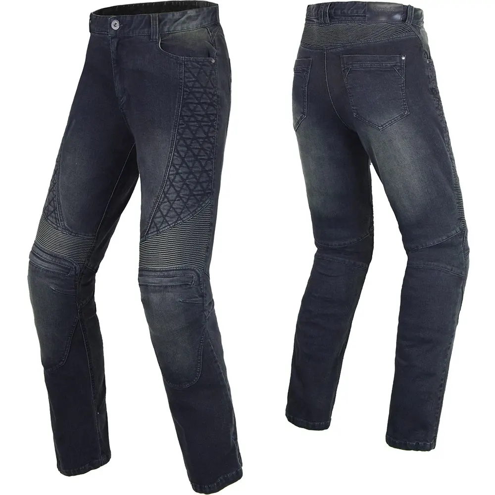BENKIA мотоциклетные штаны для мужчин и женщин ветрозащитные гоночные джинсовые штаны защитные джинсы для езды унисекс Pantalon мотоциклетные брюки PC54 - Цвет: BLACK 2