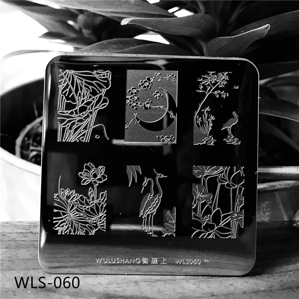 Новые пластины для штамповки ногтей WLS созвездия карты китайские персонажи цветок бабочка шаблон для дизайна ногтей штамп пластина шаблон изображения - Цвет: Цвет морской волны