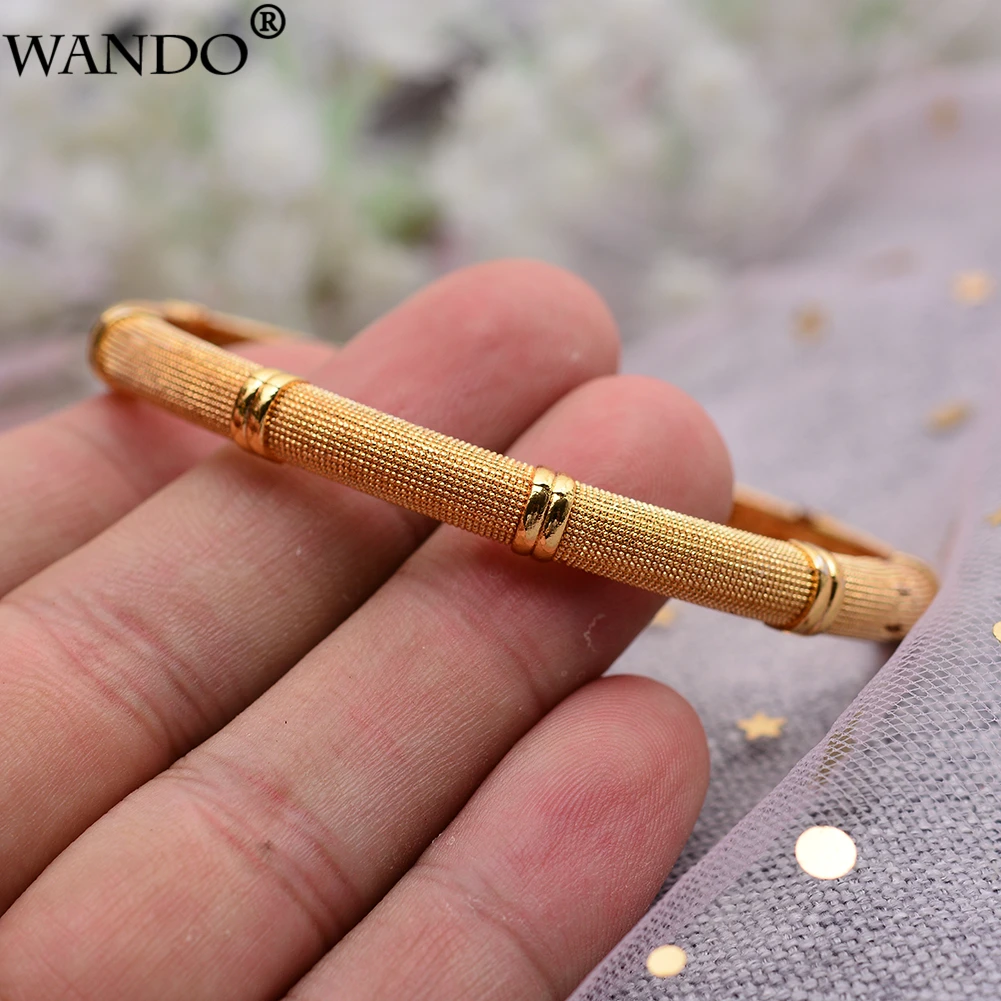 

WANDO 1Pcs New Fashion lady Luxury Gold Color Jewelry Bangles Ethiopian African Women Dubai Bracelet Party wedding Gifts