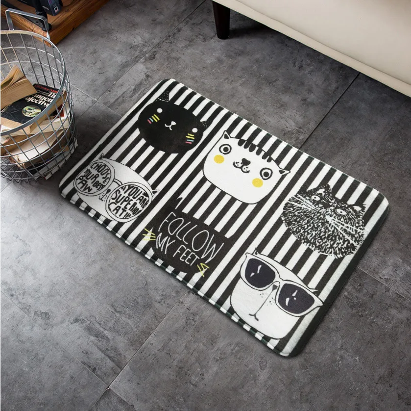 

Cool Doormat Animal Cute Cats Printed Bathroom Kitchen Carpet Home Mat for Living Room Anti Slip Kids Room Floor Mats Tapete Rug