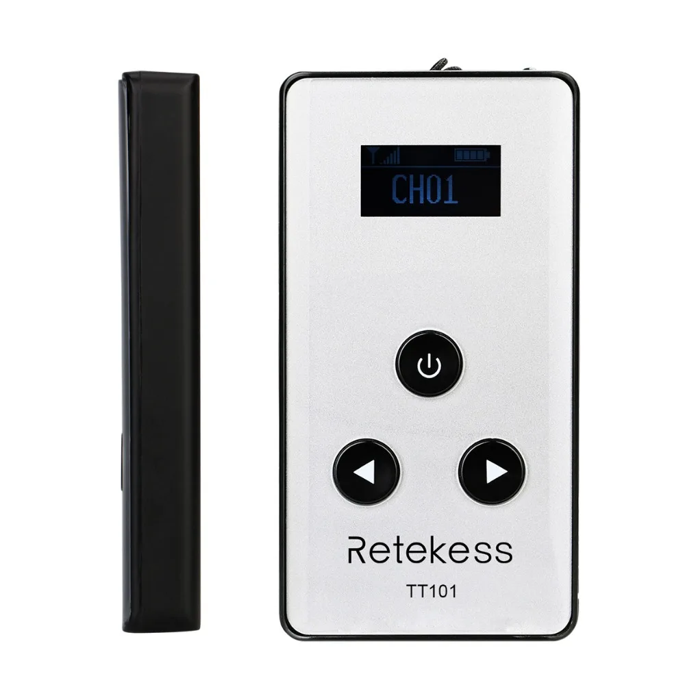 RETEKESS TT101 اللاسلكية جهاز إرسال سمعي 195-230 MHz ل نظام مرشد سياحي 99 قناة مؤتمر اللغة تفسير نظام