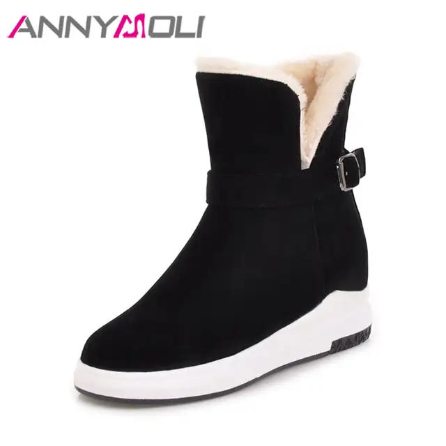 US $27.86 50% OFF|ANNYMOLI Women Winter Boots Ankle Boots Spring Platform Wedges Shoes Australian Boots Buckle Hidden Heel Warm Shoes 2018 Black in US $27.86 50% OFF|ANNYMOLI Women Winter Boots Ankle Boots Spring Platform Wedges Shoes Australian Boots Buckle Hidden Heel Warm Shoes 2018 Black in