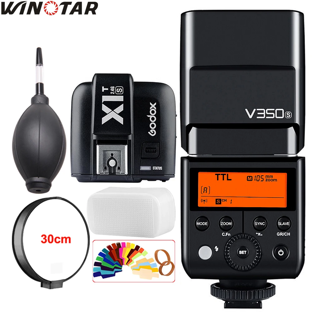 

In Stock Godox V350S TTL HSS 1/8000s Speedlite Flash with Built-in 2000mAh Li-ion Battery with X1T-S Transmitter for Sony