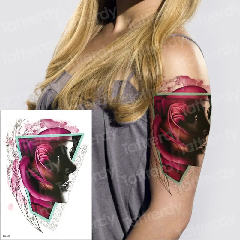 Временные татуировки и боди-арт наклейки-тату на руку рукава татуировки водонепроницаемые Поддельные Татуировки Мужчины Женщины Череп смерти Хэллоуин лицо татуировки