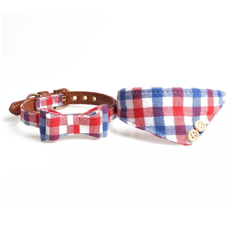 Pets Puppy Cat Collar Bandana Soft Cotton PU Leather Bow Tie Plaid Bowknot Small Cats Collars Outdoor Walking Dogs Leashes Pets Puppy Cat Collar Bandana Soft Cotton PU Leather Bow Tie Plaid Bowknot Small Cats Collars Outdoor Walking Dogs Leashes
