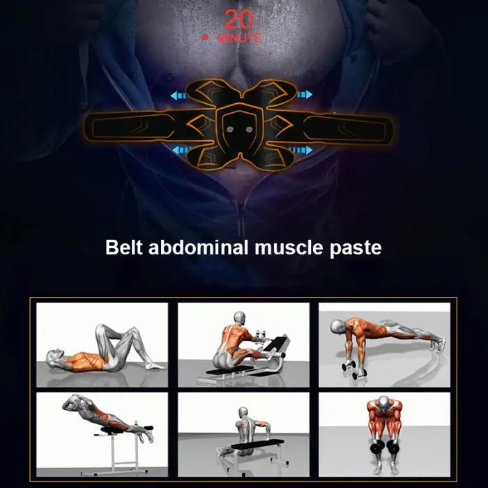 Умный Фитнес мышечный Стимулятор пояс брюшной Электрический тренажер для мышц живота EDF88