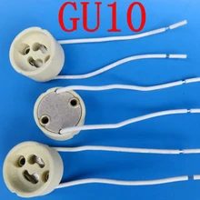100 шт./лот GU10 с разъем провода Керамика гнездо освещение, грушевидные лампочки держатель GU10 База