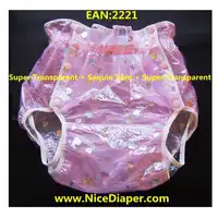 送料無料 FUUBUU2221-Pink 糸スターアダルト baby おむつ大人の赤ちゃんのプラスチックパンツのためのパンツ大人のベビーロンパース ABDL