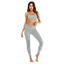 Для женщин фитнес Йога костюм комплект быстросохнущая женский бег спортивный топ бюстгальтер+ Эластичный тренировки Леггинс