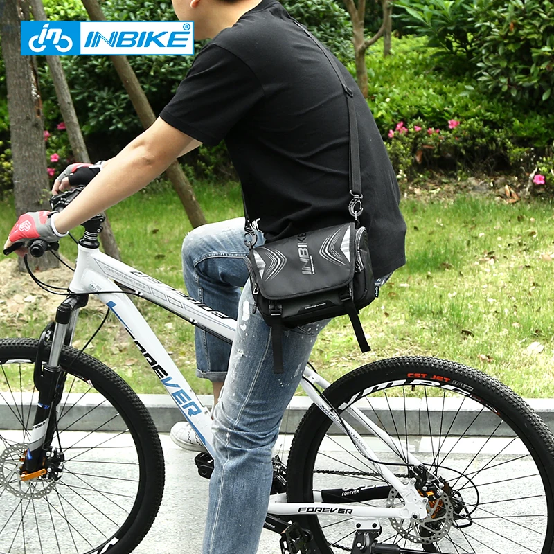 Top INBIKE Waterproof Large Capacity Bicycle Front Bag Bike Handlebar Basket MTB Pannier Frame Tube Cycling Bag 3