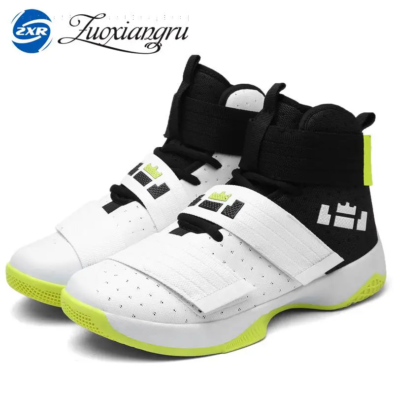 

Men's Camouflage Basketball Shoes Mesh Breathable Sports Running Shoes Hook and Loop Student Comfortable Soft Non-slip Sneakers