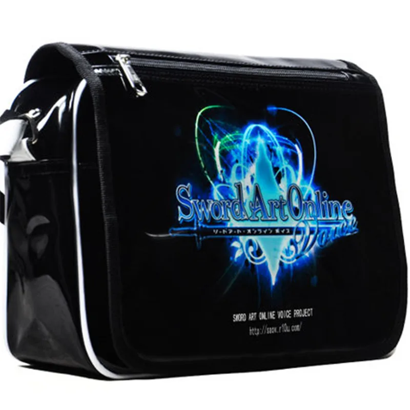 Sword Art Online Bag Anime SAO Cosplay School Bag Patent Leather Messenger Bags Waterproof Shoulder Bag