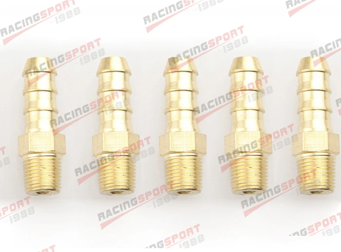 5PCS 4mm Male Brass Hose Barbs Barb To 1/8&quot NPT Pipe Thread | Автомобили и мотоциклы