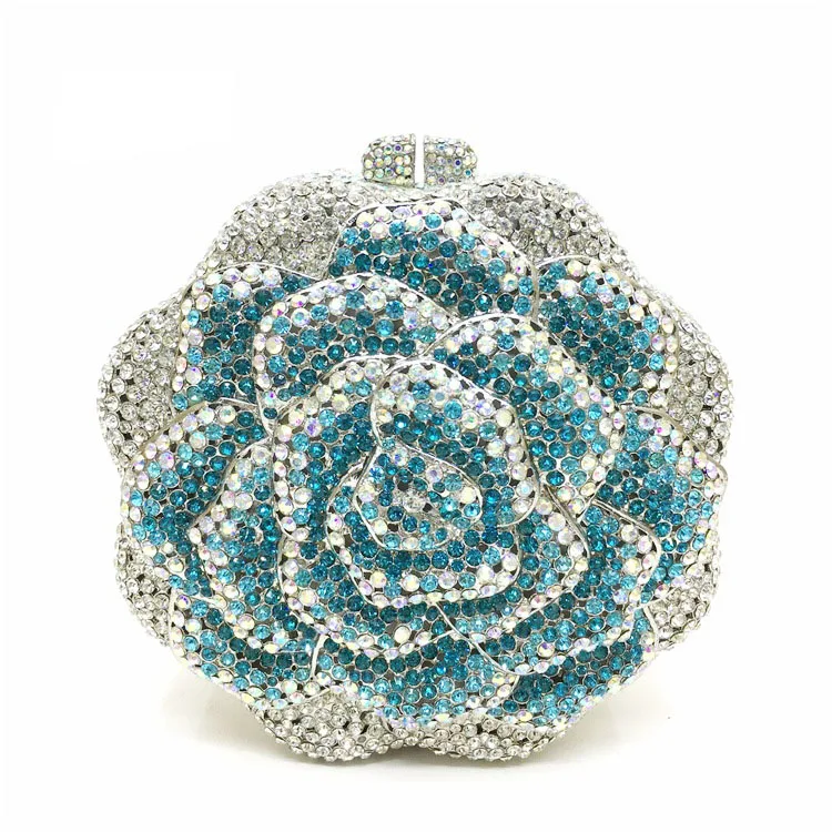 New Style Hollow Out Crystal Women Handbag Luxury Rhinestone Evening