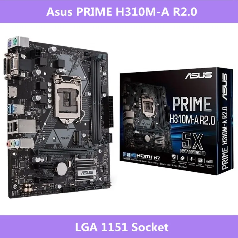 Материнская плата Asus Prime H310M-A R2.0 LGA1151 разъем DDR4 HDMI VGA DVI Micro ATX Поддержка материнской платы HIFI