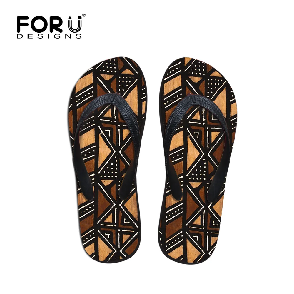 

doginthehole Sandals Men Flip Flops Vintage African Printing Beach Shoes Men Sport Slipper Outdoor Sandals Men's Sneakers 2018