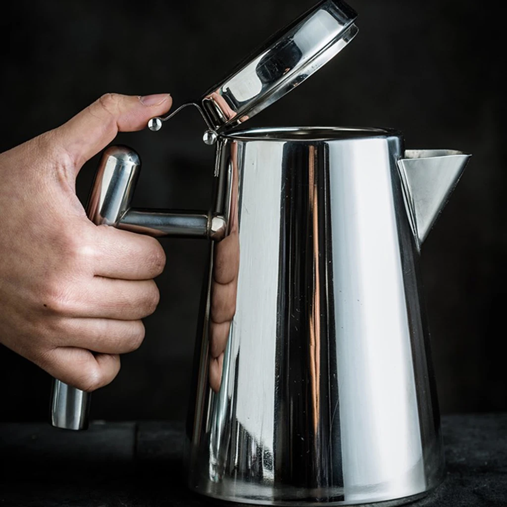Stainless Steel Cold Water Juice Coffee Pot Teapot Jug for Kitchen Dining Teapots Water Kettle 1.2L 1.7L Silver 