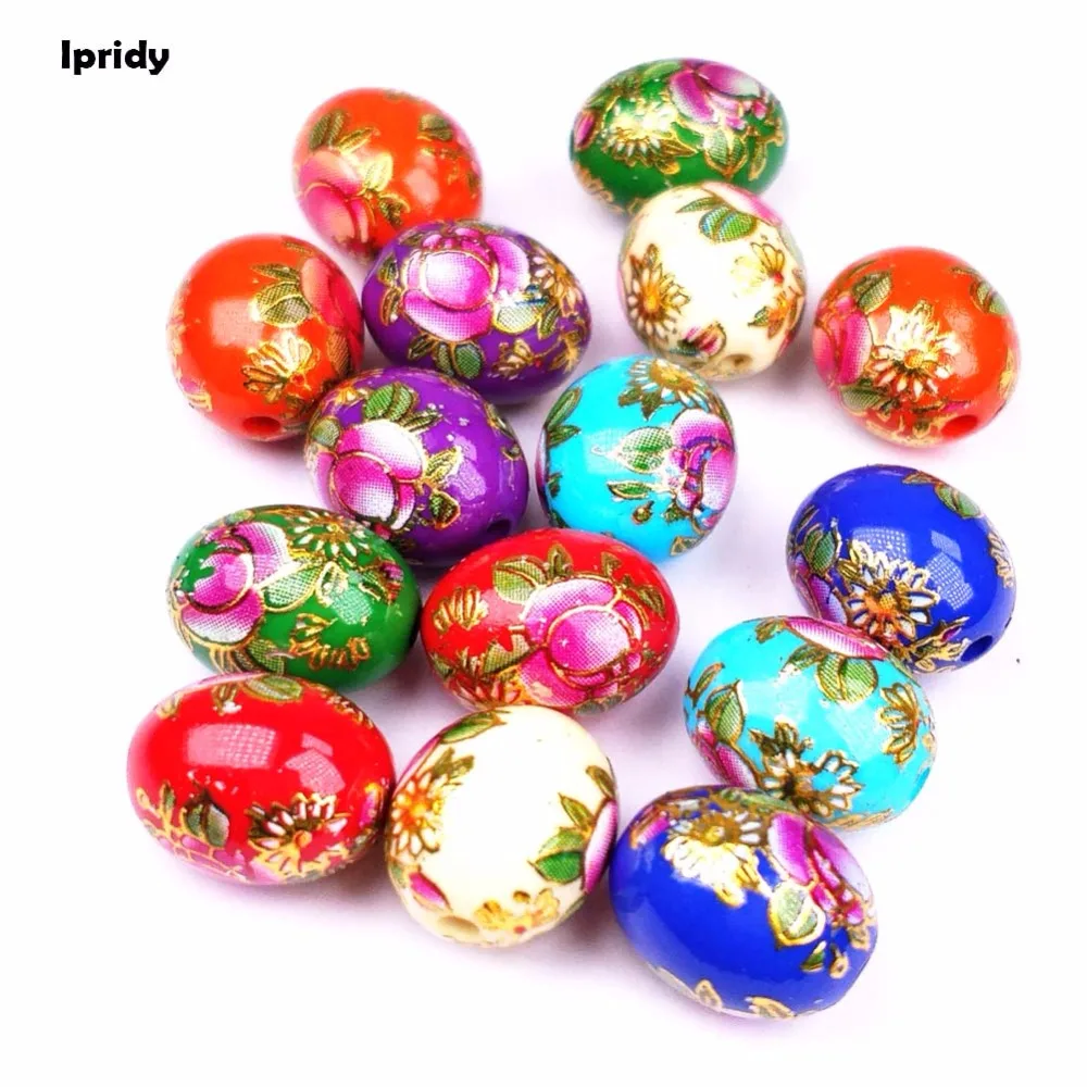 

Free Shipping Mix Japan Painting Vintage Japanese Drawing Beads Oval Round the bottom of Pink Flower Pattern 10X14mm 10Pcs /lot