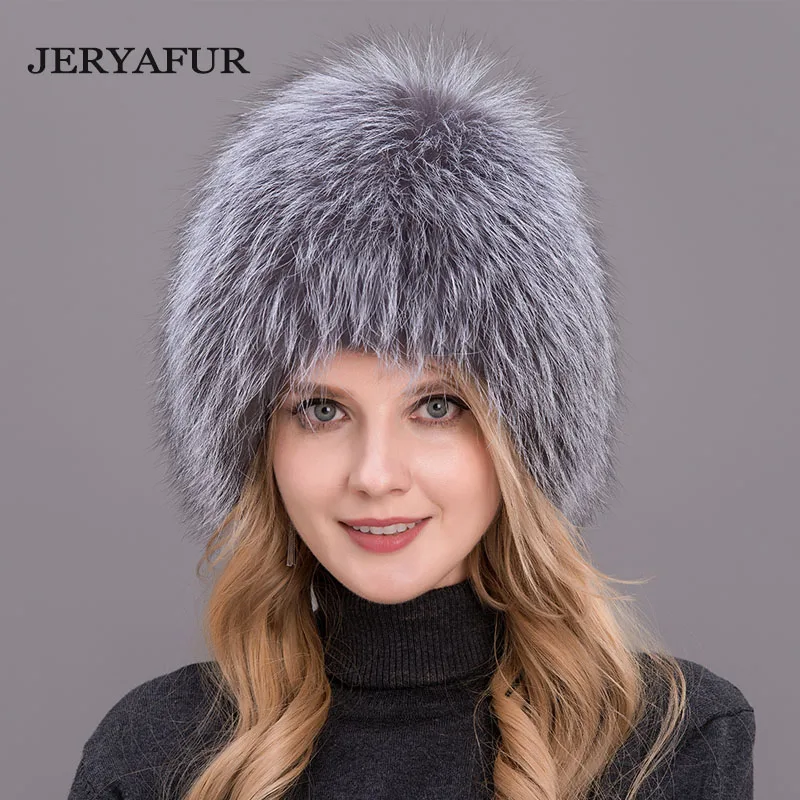 JERYAFUR 2018 новые российские шапки bomer женские зимние меховые из натурального