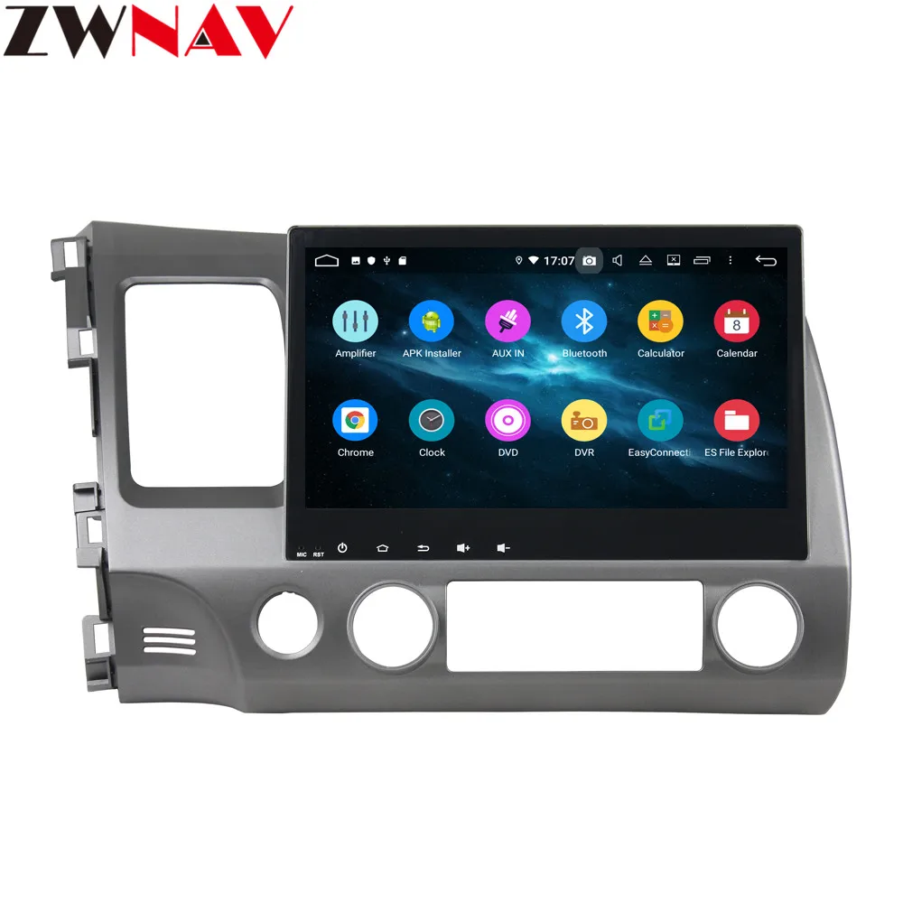 Discount 10.1" Android 9 4+64G DSP Car DVD Player GPS navigation For HONDA Civci 2006-2011 head unit multimedia player tape recorder 3