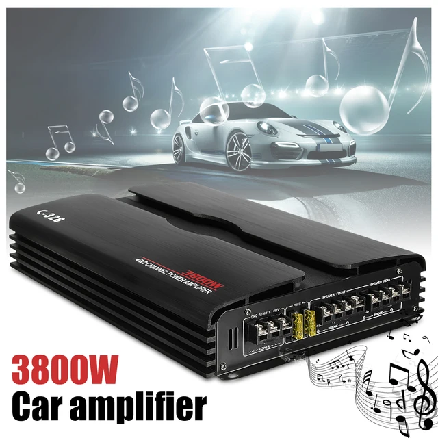 Best Price KROAK 3800W Car Audio Power Amplifier Subwoofer RMS 4 Channel 12/24V Powerful PWM 4Ohm Car Truck Stereo Amplifier Speaker