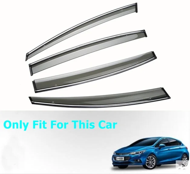 

Car Window Cover Visor Sun Rain Wind Deflector Awning Shield ABS For Chevrolet Cruze Sedan 2017 2018