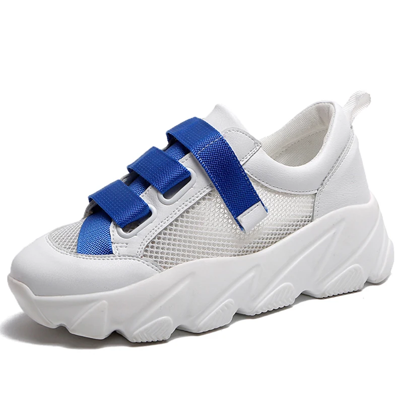 

Ladies Mesh White Sneakers Women Shoes tenis Chunky Sneakers Platform 2019 Summer Casual Shoes Vulcanize basket chaussures femme