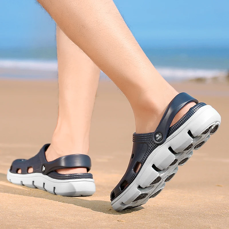 Г., новые мужские пляжные шлепанцы Летняя повседневная обувь дышащая легкая мужская Массажная обувь на плоской подошве мужские сандалии, Тапочки