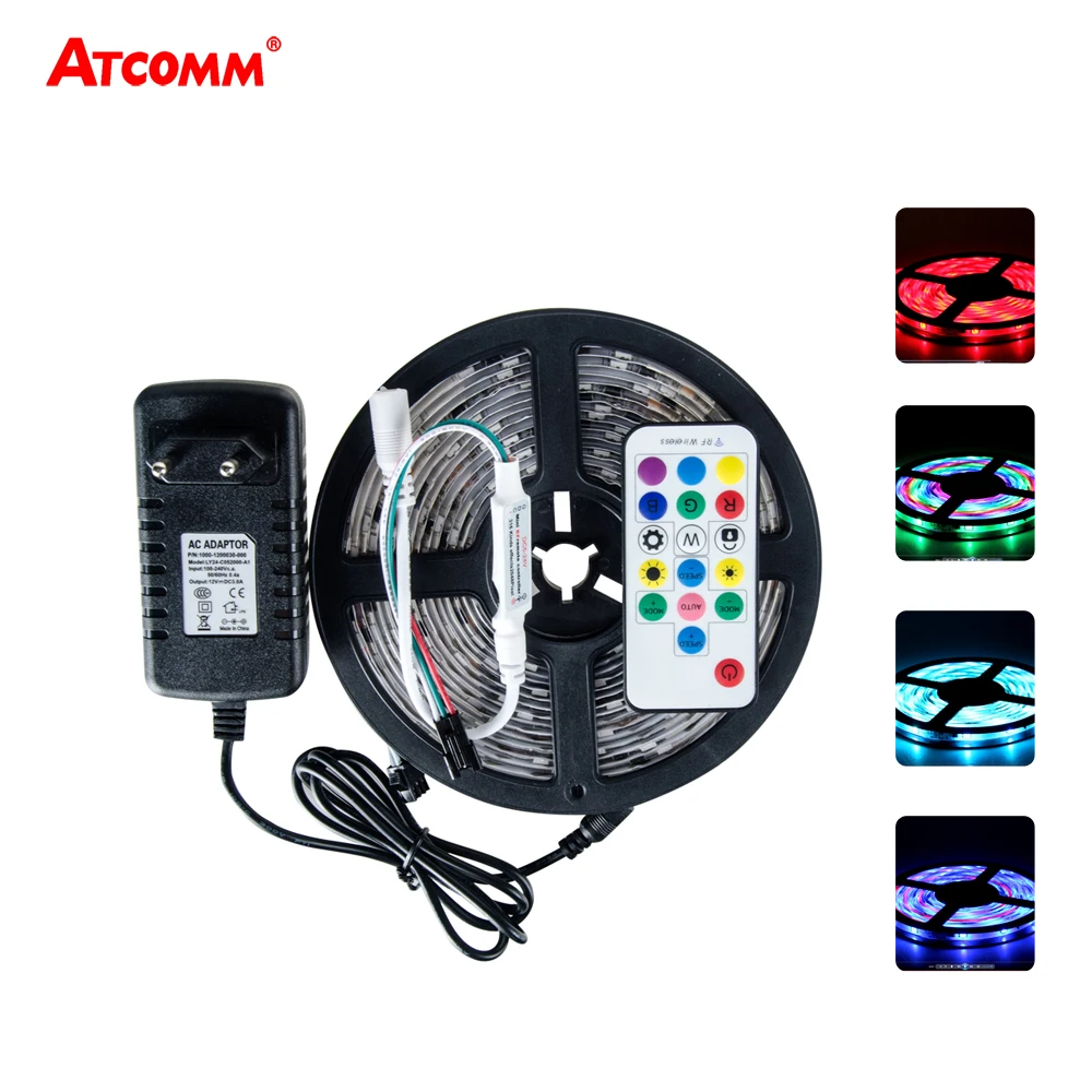 

5050 RGB LED Strip Light 1903 2811 IC With 17 Key Remote Controller 12V 3A Power Adapter Dream Magic Color TV Desktop Backlight
