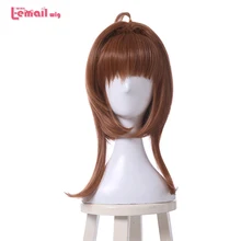 L-email парик Cardcaptor Sakura Kinomoto Сакура косплей парики коричневый прямой прозрачный карта парики синтетические волосы Perucas Косплей парик