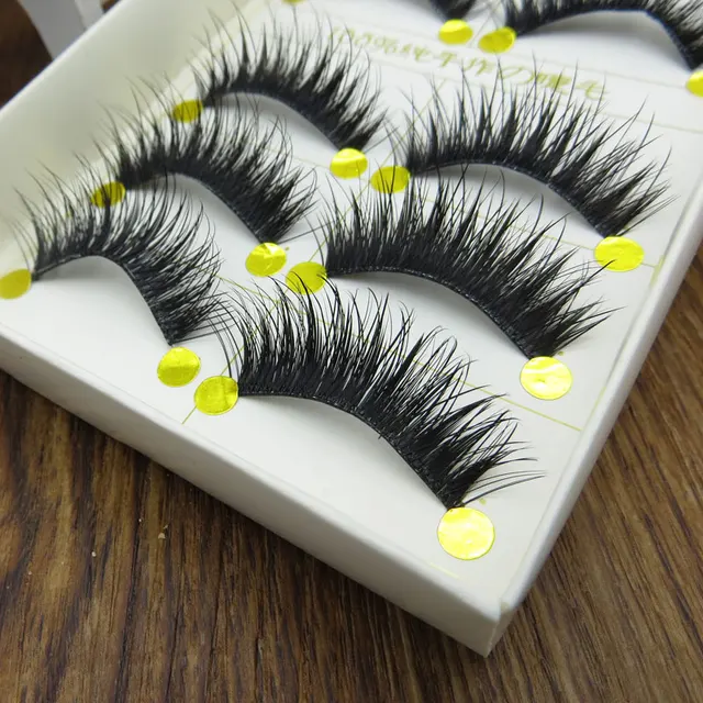 False Eyelashes Hot 1 Box 5 Pairs Of False Eyelashes Fiber Holiday