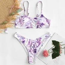 MUQGEW треугольник купальный костюм женщин печати пуш-ап мягкий бюстгальтер пляж бикини набор купальник пляжная одежда купальники#0105