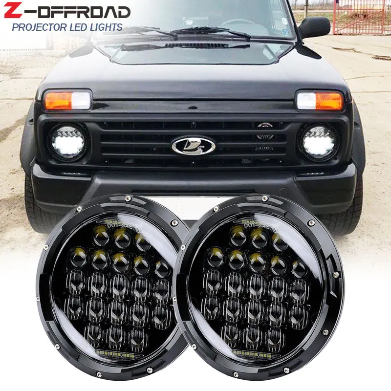 

For Jeep Wrangler 7" drl led car auto headlight with daytime running lights 7Inch 12v led uaz headlights car lights replacment