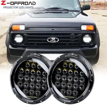 

For Jeep Wrangler 7" drl led car auto headlight with daytime running lights 7Inch 12v led uaz headlights car lights replacment