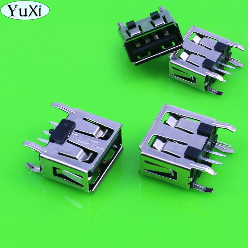 20PCS USB 2.0 Type A Female Socket Connector 4-Pin 180 Degree Repair Adapter