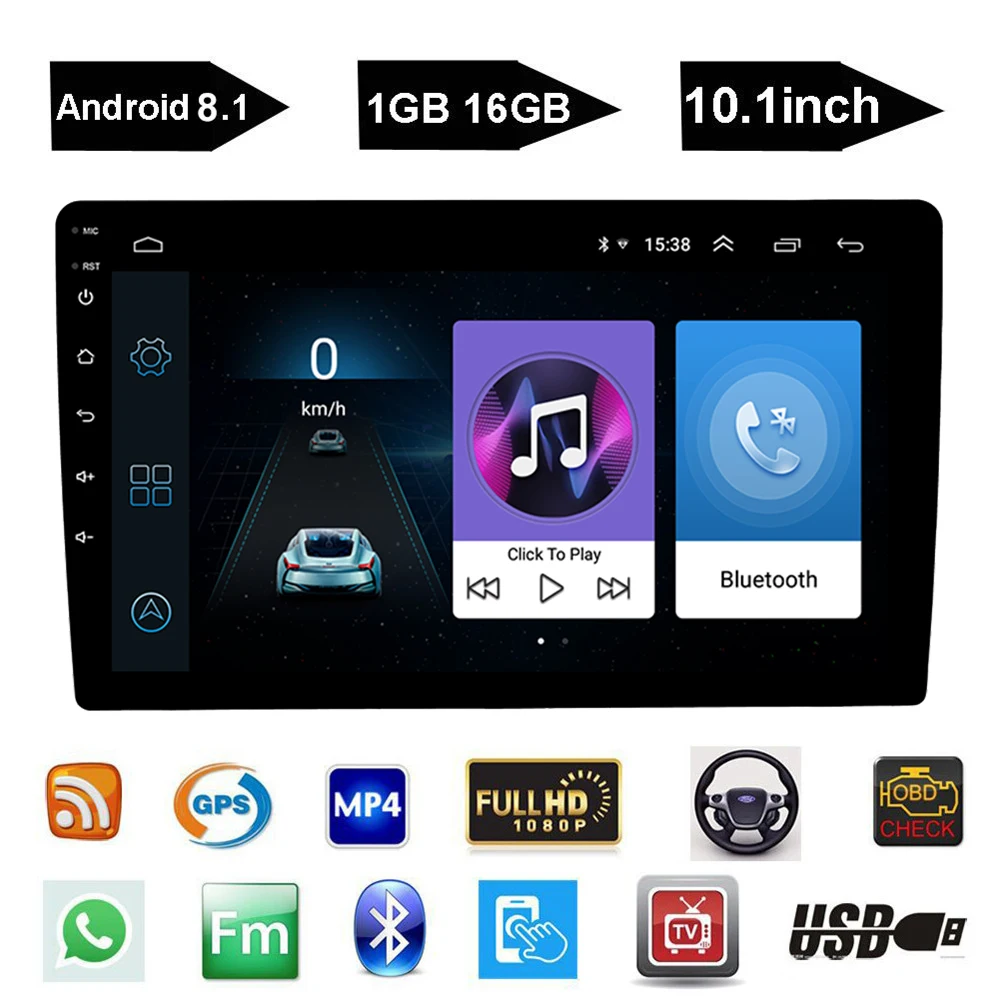 10.1 inch Car Radio Android 8.1 Player 2 Din Autoradio Car Stereo Auto Wifi FM Bluetooth Navigation 2Din Gps 45