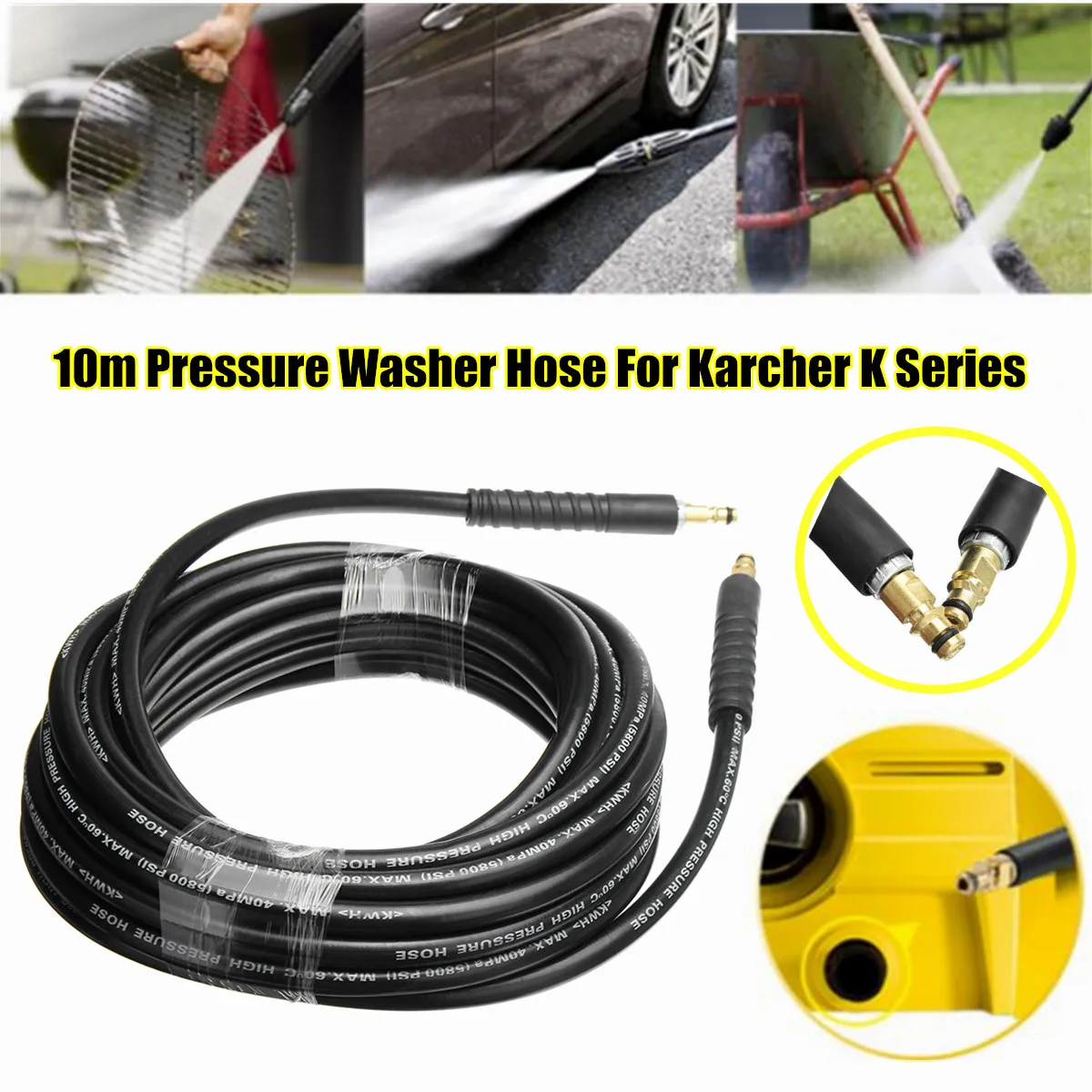 Mangueira de Limpeza de Água Mangueira de Limpeza de Alta Puro para Lavagem de Carro 10m de Cobre Pressão k5 k k2 k3 k4 7 Automóveis e motos