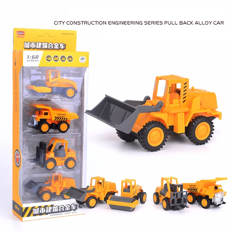 4 шт./компл. новый сплав Пожарная машина 1: 60 Инженерная грузовик военные игрушки и транспортные средства модель для детей Подарки