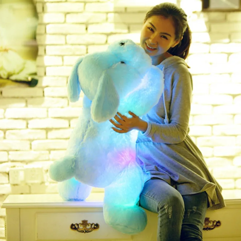 

50cm luminous dog plush doll colorful LED glowing dogs children toys for girl kidz birthday surprise gift QSD
